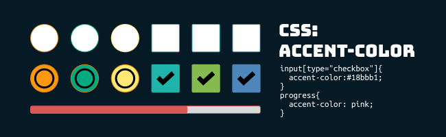 The CSS accent-color is a CSS property that sets the accent color used by some user agent controls, such as checkboxes and radio buttons. The accent color is used to highlight important interactive elements, such as the selected item in a list, when the user interacts with them. The accent-color property accepts a color value as its input, and it can be set using the CSS stylesheet or by using JavaScript to dynamically change the accent color on the page
